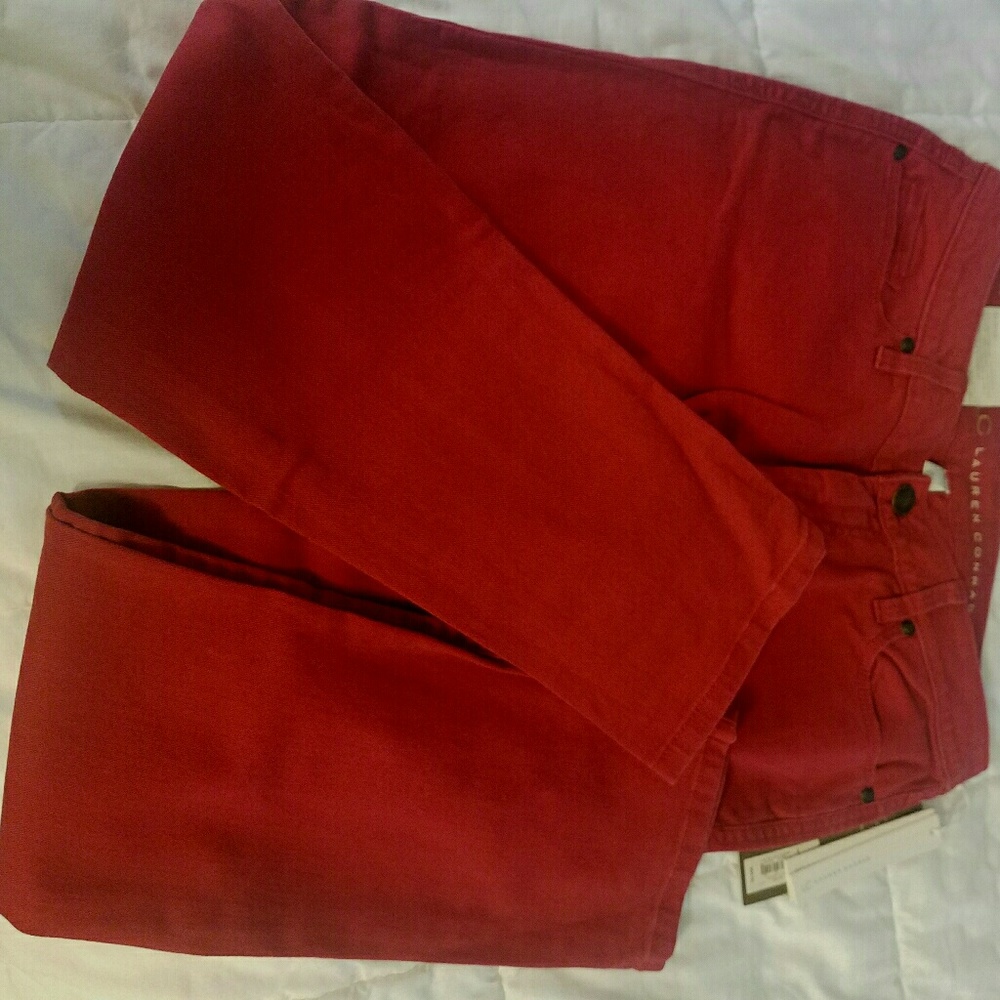 NWT  Lauren Conrad red skinny jeans 2 for 6 sale